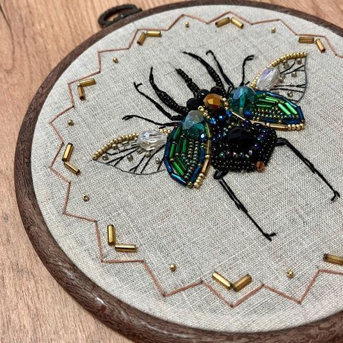 BN-004 Scarab, bead and thread embroidery kit