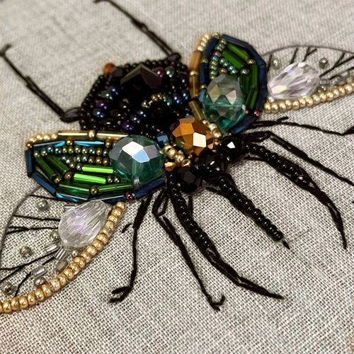 BN-004 Scarab, bead and thread embroidery kit