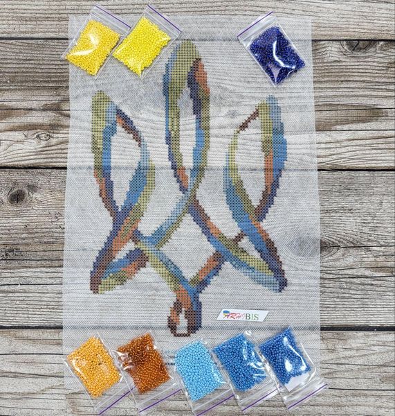 Ф-049 Тризуб , набор для вышивки бисером на водоростворимом флизелине Д-Ф-049 фото