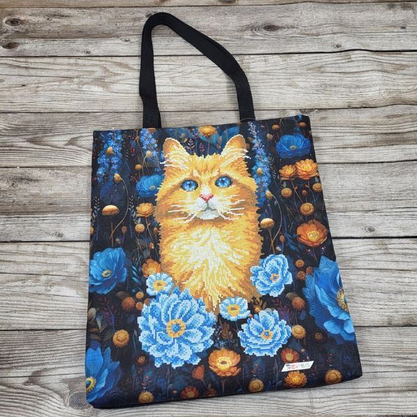 Tote bag_623 Ginger Cat (38*42 cm), bead embroidery kit of the tote bag