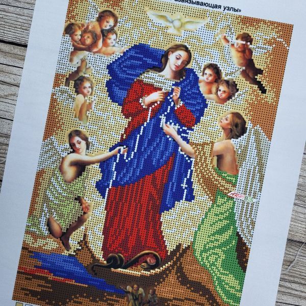 А4-И-455 She Who Unties Knots (21*29,7 cm), bead embroidery kit of the icon