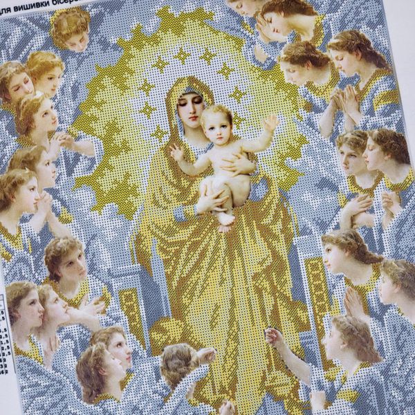 А3036 Богородиця з ангелами у золоті, набір для вишивки бісером ікони А3036 фото