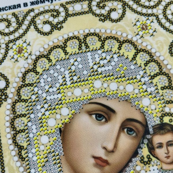 ЖС-5004 Богородица Казанская в жемчуге, набор для вышивки бисером иконы ЖС-5004 фото