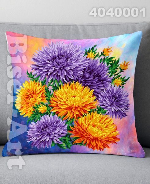 4040001 Asters Cushion (40*40 cm), bead embroidery kit