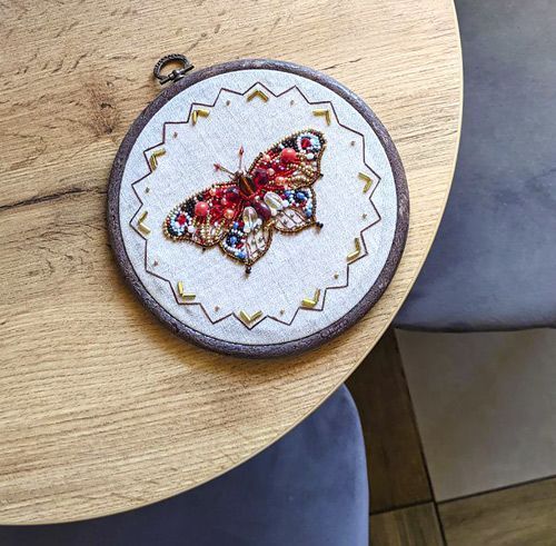 BN-005 Butterfly, bead and thread embroidery kit
