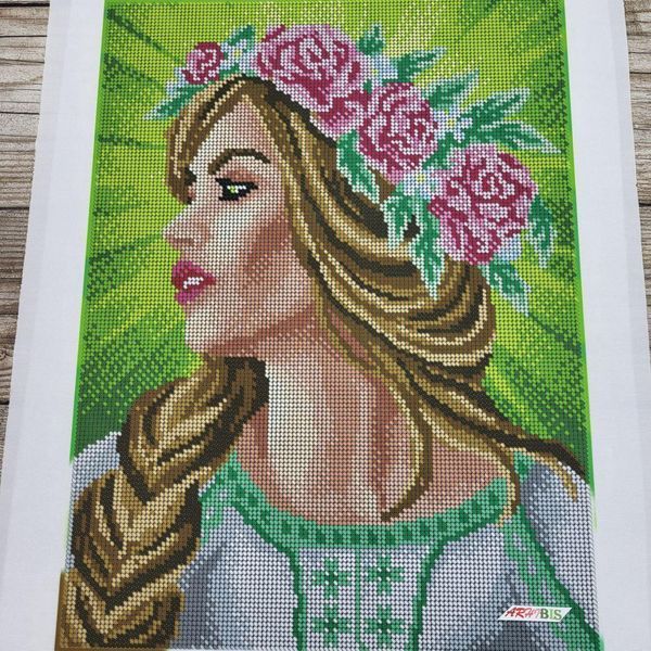 А3Н_515 Дівчина-весна (36,5*27 см), схема для вишивання бісером картини повної зашивки схема-вр-А3Н_515 фото