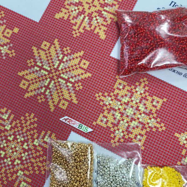 В-019 Золоті сніжинки набір для вишивання підіски-куба ТА 00832 фото