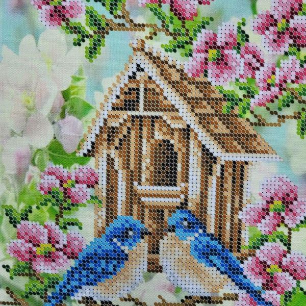 БС 4198 Весна в саду, набір для вишивання бісером картини з птахами БС 4198 фото