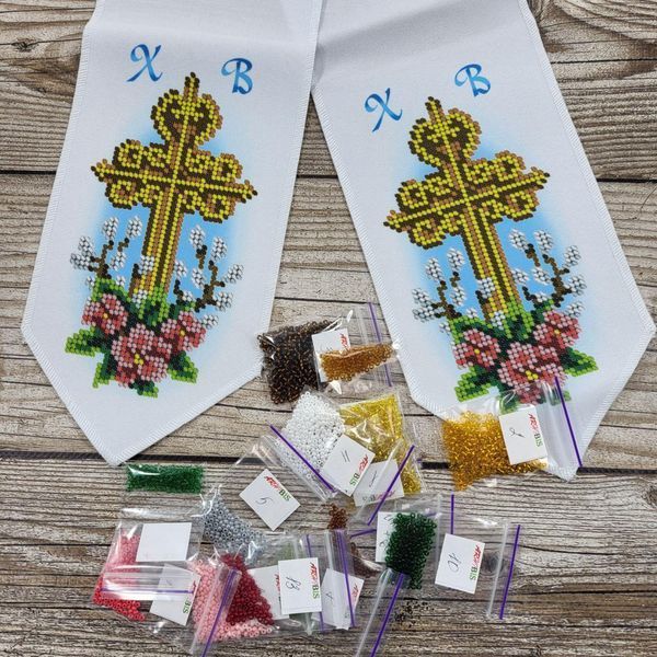 БК_049 Великодній бант на кошик (11*140 см), набір для вишивки бісером БК_049 фото