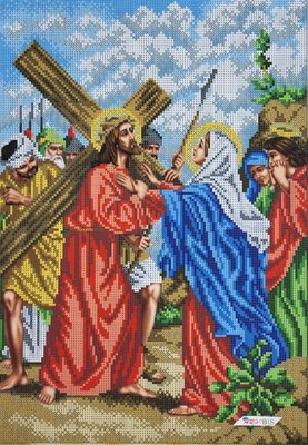 В688 Иисус встречает свою Матерь (Крестный путь), набор для вышивки бисером АБВ 00019442 фото