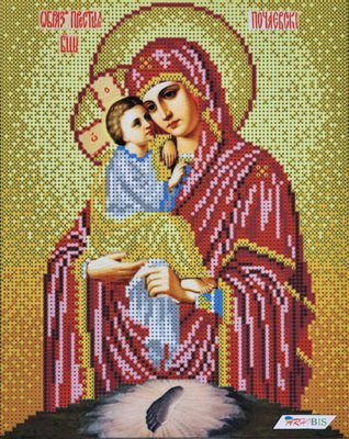 214 Божа Матір Почаївська, набір для вишивки бісером ікони 214 фото