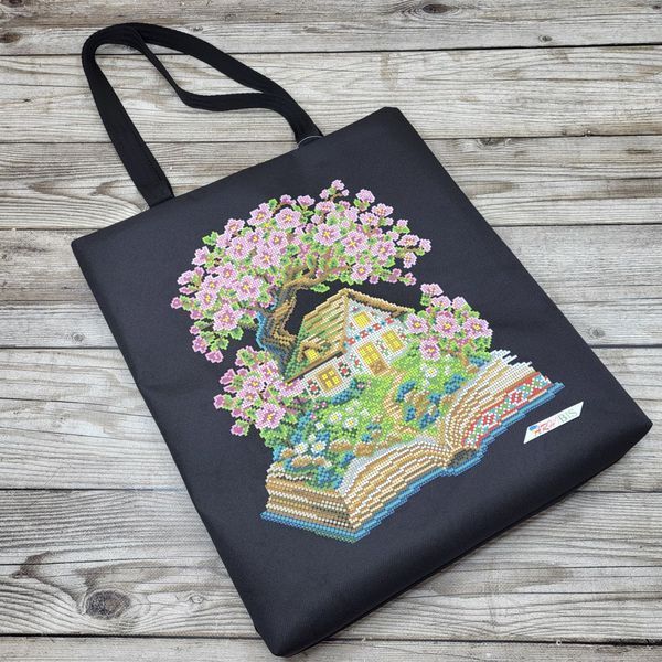 Шоппер_650 Spring - a Book and a House (38*42 cm), bead embroidery kit for a tote bag