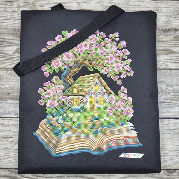 Шоппер_650 Spring - a Book and a House (38*42 cm), bead embroidery kit for a tote bag