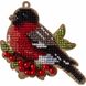 FLK-324 Пташка на калині, набір для вишивки бісером по дереву новорічної прикраси FLK-324 фото 1