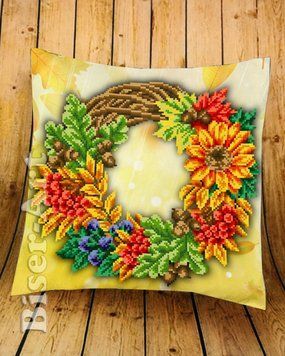 2929812 Autumn Wreath Cushion (30*30 cm), bead embroidery kit