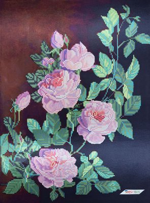 ТК-075 Рожева гілка троянд, набір для вишивання бісером картини ТК-075 фото