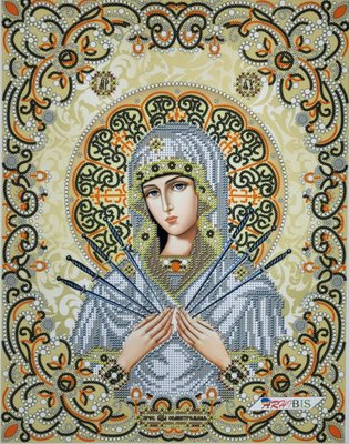 ЖС-3010 Богородица Семистрельная в жемчуге, набор для вышивки бисером иконы ЖС-3010 фото