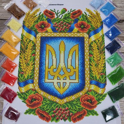 БС-3306 Герб Украины, набор для вышивки бисером картины СЯ 00894 фото