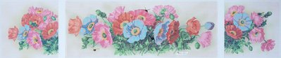 СК-007 Ароматные маки, набор для вышивки бисером модульной картины, триптиха с цветами ТА 00007 фото