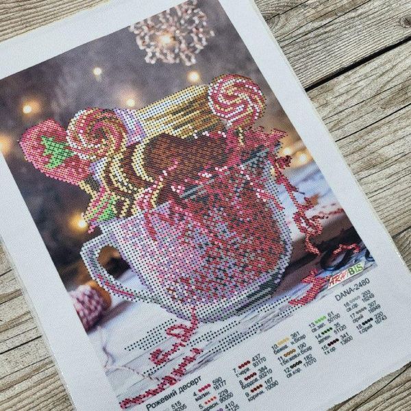 2480 Pink Dessert (21*29 cm), bead embroidery picture kit