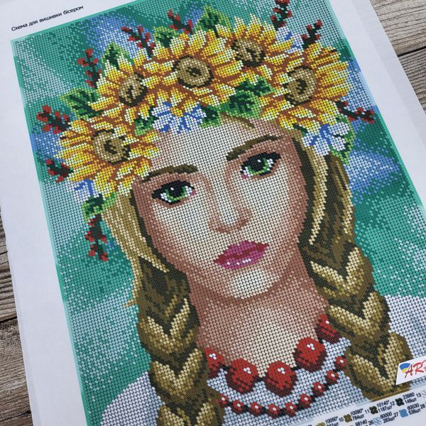 А3Н_516 Summer Girl (36,5*27 cm), bead embroidery kit of the picture