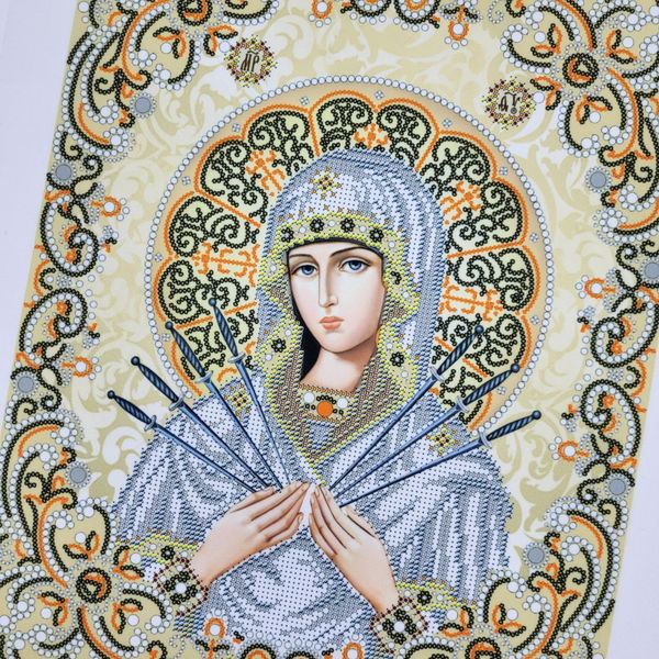 ЖС-3010 Богородиця Семистрільна в перлах, набір для вишивки бісером ікони ЖС-3010 фото