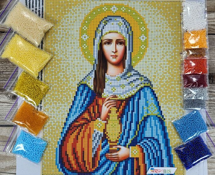 А459 Святая Мария Магдалина, набор для вышивки бисером именной иконы АБВ 00018484 фото