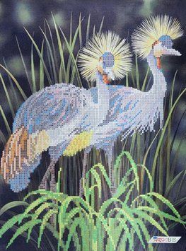 ТА-545 Crowned Cranes (24*32 cm), bead embroidery kit of the picture