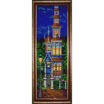 НИК-9816 Fairytale Cottage (25*65 cm), bead embroidery pattern of the picture