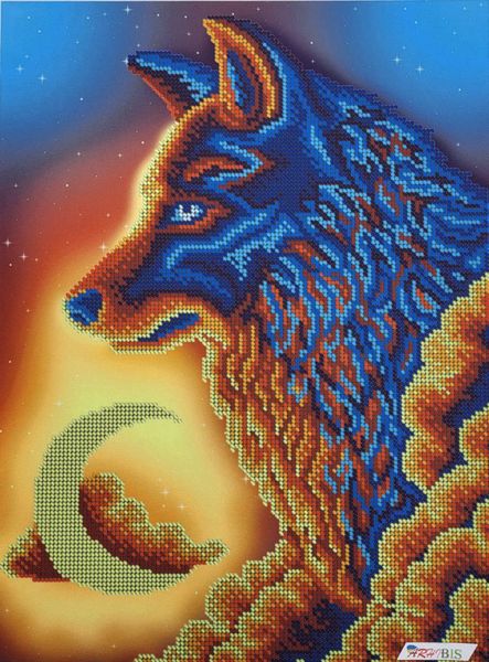А3Н_542 Лунный волк, набор для вышивки бисером картины А3Н_542 фото