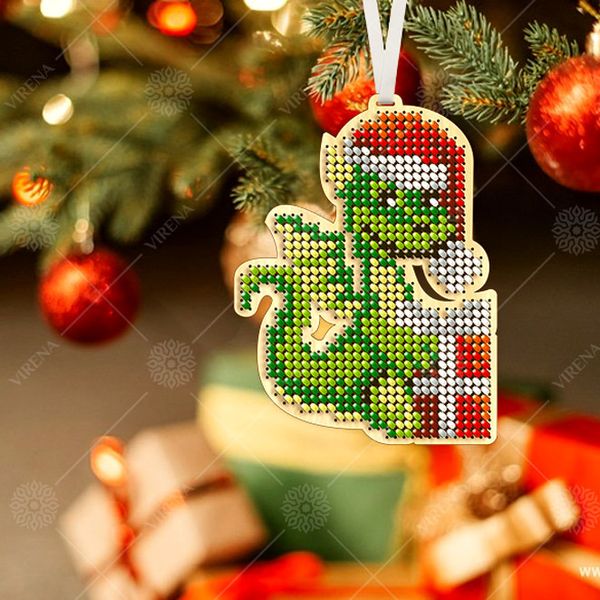 КНІ_100 Символи року набір для вишивання бісером по дереву новорічних іграшок ВР 04022 фото