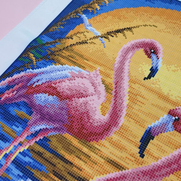 ЗПТ-020 Розовые фламинго, набор для вышивки бисером картины ЗПТ-020 фото