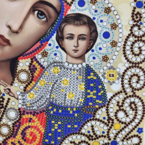 ЖЛ-4701 Богородица Казанская в жемчуге и кристаллах, схема для вышивки бисером иконы схема-бл-ЖЛ-4701 фото