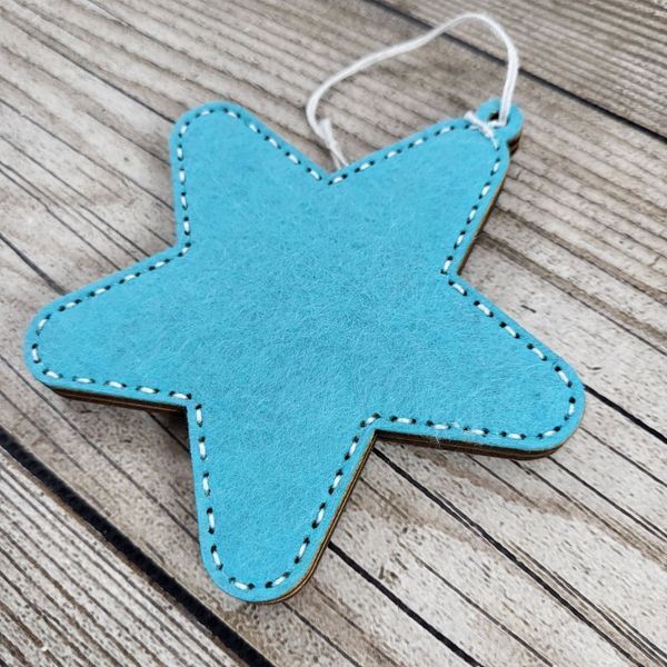 FLK-372 Star, bead embroidery kit on wood of a New Year decoration