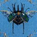 BN-007 Scarab (denim), bead and thread embroidery kit