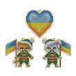 КНІ_204 Flag of Ukraine, bead embroidery on wood kit for Christmas toys