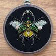 BN-008 Scarab (dark linen), bead and thread embroidery kit