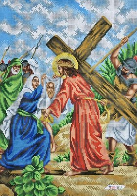 В690 Вероника вытирает лицо Иисуса (Крестный путь), набор для вышивки бисером АБВ 00019438 фото