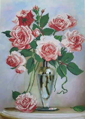 А3-К-1229 Рожеві троянди, набір для вишивання бісером картини А3-К-1229 фото