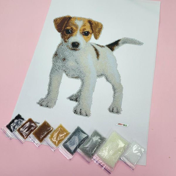 3212 Джек Рассел Тер'єр, набір для вишивання бісером картини з собакою 3212 фото