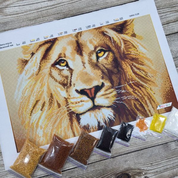 3128 Величний лев, набір для вишивання бісером картини 3128 фото