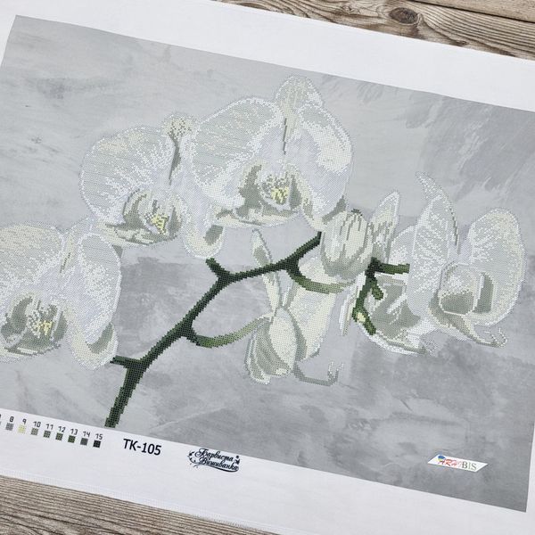 ТК105 Минималистичная белая орхидея, набор для вышивки бисером картины ТК105 фото