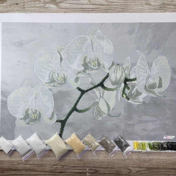 ТК105 Мінімалістична біла орхідея, набір для вишивки бісером картини ТК105 фото