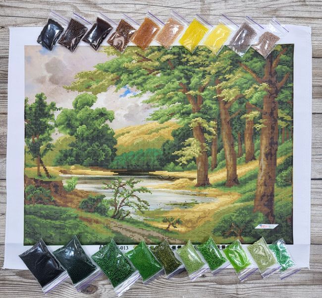 ЗПП-013 Forest Lake (39*54 cm), bead embroidery kit for the picture