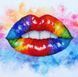 Т-1261 Colourful Lips (25*25 cm), bead embroidery pattern of the picture