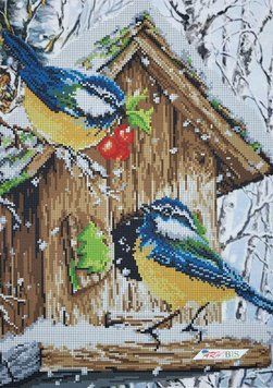 А3-К-359 Winter Birds (30*42 cm), bead embroidery kit of the picture