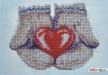 А6-Д-068 Mittens (10,5*15 cm), bead embroidery picture kit
