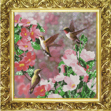 НИК-9623 Hummingbird (40*40 cm), bead embroidery kit of the picture