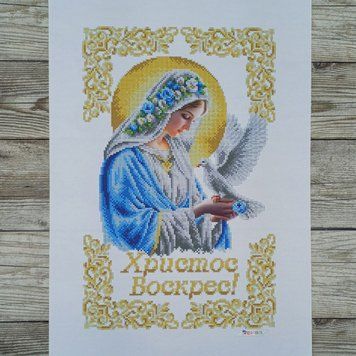 9210 Великодній рушник з Мадонною (37*53 см), заготовка для вишивки бісером схема-ба-9210 фото