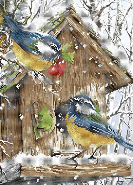А3-К-359 Зимові птахи, набір для вишивання бісером картини А3-К-359 фото